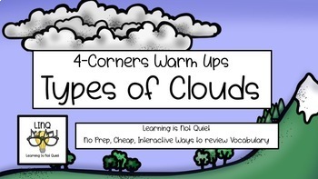 Preview of 4-Corners Clouds (Cumulus, Stratus, Cirrus, Nimbus) No Prep!