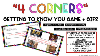 Preview of 4 Corners-Getting to Know You Game with GIFs