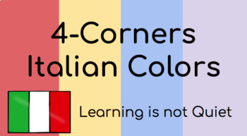 Preview of 4-Corners Italian Colors Game and Activity