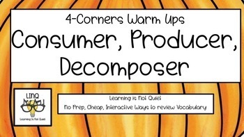 Preview of 4-Corners Niches (Producer, Consumer, or Decomposer) Easy, No-Prep!