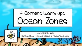 Preview of 4-Corners Ocean Zones Sunlight/Twilight/Midnight/Trenches, No Prep!