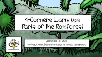 Preview of 4-Corners Parts of the Rainforest (Canopy, Emergents, Floor, Understory) No Prep