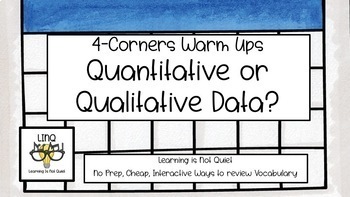 Preview of 4-Corners Qualitative or Quantitative Data (No Prep, Fun Activity)