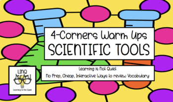 Preview of 4-Corners Scientific Tools (Beaker, Test Tube etc) No Prep!