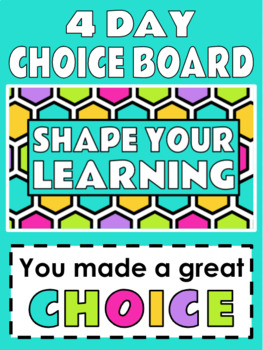 Preview of 4 Day Week Editable Blank Choice Board Template Google Slides Remote Learning