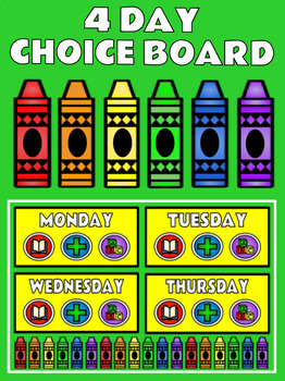Preview of 4 Day Week Editable Blank Choice Board Template for Remote and Distance Learning