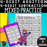 4 Digit Addition Subtraction Worksheets | Mixed With and W