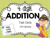 4 Digit Addition With Regrouping Task Cards
