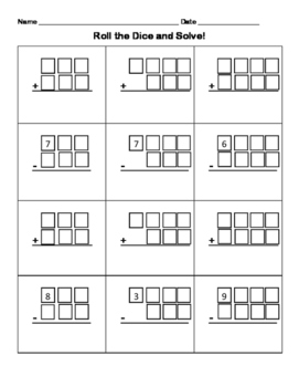 Preview of 4-Digit Addition and Subtraction Dice Roll