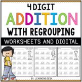 4 Digit Addition with Regrouping Worksheets Google Slides
