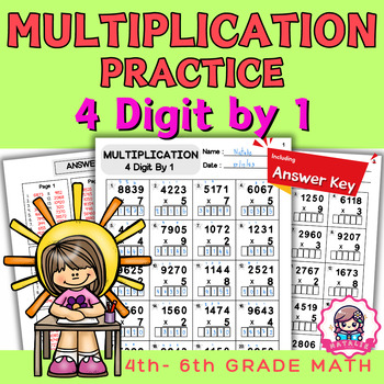 Preview of 4 Digit Multiplication by 1 | Fluency in multiplication strategies | Math