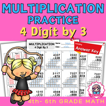 Preview of 4 Digit Multiplication by 3 | Fluency in multiplication strategies | Math