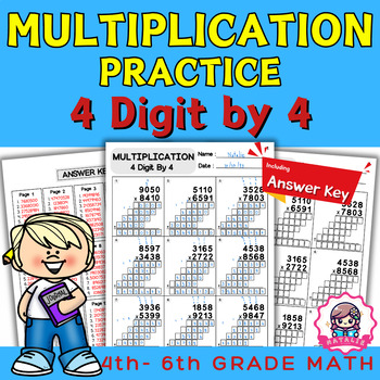 Preview of 4 Digit Multiplication by 4 | Fluency in multiplication strategies | Math