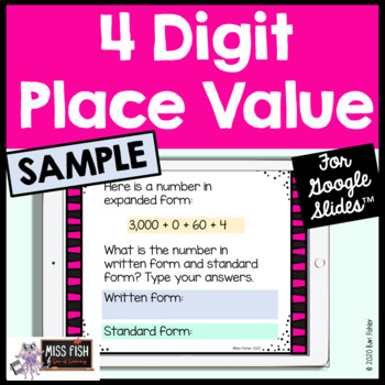 Preview of 4 Digit Place Value FREEBIE SAMPLE [for Google Slides™]