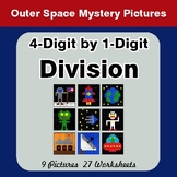 4-Digit by 1-Digit Division - Color-By-Number Math Mystery