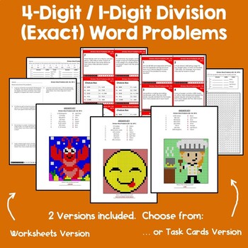 long division worksheets 4 digit by 1 digit division word problems grade 5