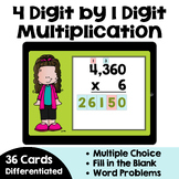 Multiplication BOOM Cards for 4 Digit by 1 Digit Multiplication