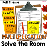 4 Digit by 1 Digit Multiplication Game Solve the Room Fall