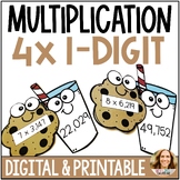 4 Digit by 1 Digit Multiplication Matching Game - Digital 