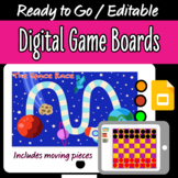 4 Digital Board Game Templates on Google Slides, Moving Tokens