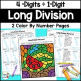4-Digit by 1-Digit Long Division Color by Number Practice 