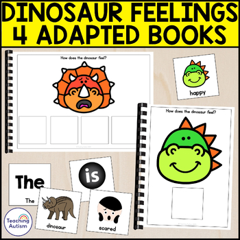 Preview of 4 Dinosaur Feelings Adapted Books for Special Education