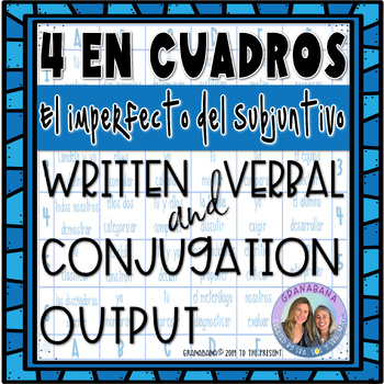 Preview of 4 EN CUADROS | EL IMPERFECTO del SUBJUNTIVO Written | Verbal Conjugation Output