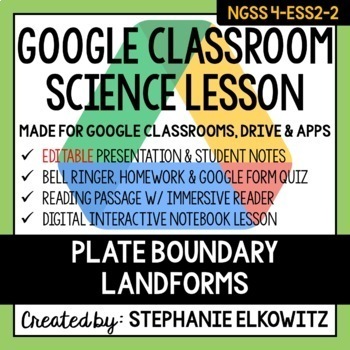 Preview of 4-ESS2-2 Plate Boundary Landforms Google Classroom Lesson