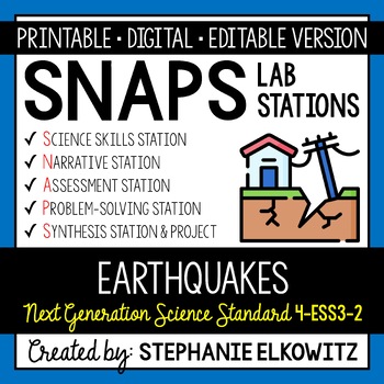 Preview of 4-ESS3-2 & MS-ESS2-2 Earthquakes Lab Activity | Printable, Digital & Editable