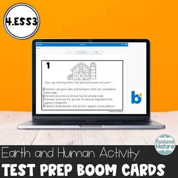 Preview of 4.ESS3 TNReady Test Prep Boom Cards - Earth and Human Activity