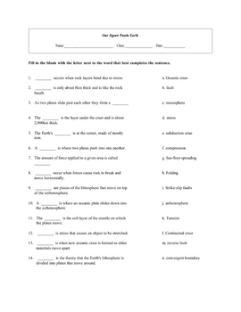 Preview of 4 Earth's Plate Tectonics worksheets with keys.