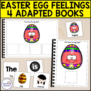 Preview of 4 Easter Egg Feelings Adapted Books for Special Education | Easter Adapted Books