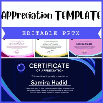 Preview of 4 Editable Versatile Certificate of Appreciation PowerPoint Template Collection