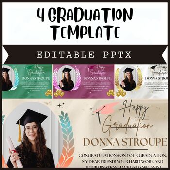 Preview of 4 Editable Versatile Happy Graduation Ceremony Template Collection Google Slides