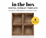 4 Empty Cardboard Box Template, PNG, In the Box Photograph