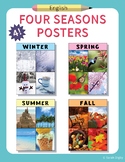 4 English Four Seasons Posters