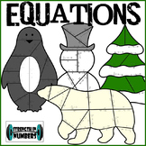 4 Equations Cooperative Puzzles to make a Winter Holiday B