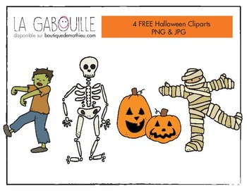 Preview of 4 FREE CLIPARTS HALLOWEEN - 4 Cliparts gratuits pour l'Halloween