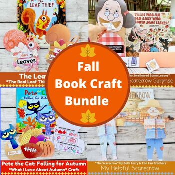 Preview of 4 Fall Read Aloud Book Craft Bundle ELA Literacy Center Autumn Leaves Activities