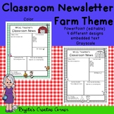 Farm Theme Newsletter Teaching Resources Teachers Pay Teachers