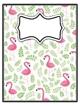 Preview of 4 Flamingo Binder Covers and Spines