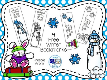 Preview of 4 Free Winter Bookmarks