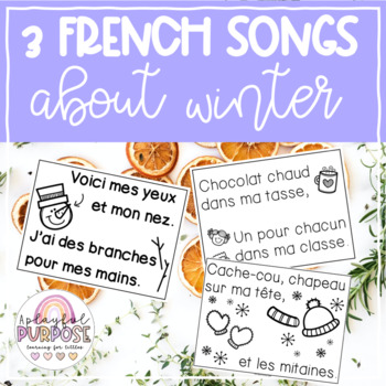 Preview of 4 French Winter Songs // Print, Post and Sing Anchor Chart Songs