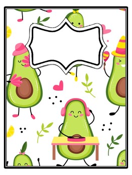 Preview of 4 Fruits, Avocado Binder Covers and Spines