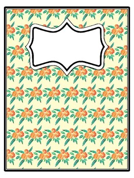 4 Fruits, Oranges Binder Covers and Spines by Swati Sharma | TPT
