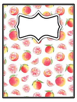 Preview of 4 Fruits, Oranges Binder Covers and Spines