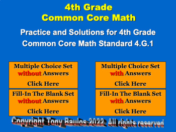 Preview of 4.G.1 4th Grade Math - Identify Lines And Angles Google Slide Set