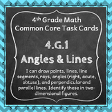 4.G.1 Task Cards ★ Angles and Lines 4th Grade Math Centers