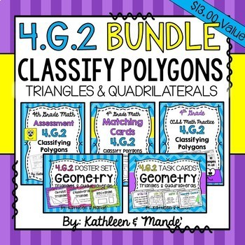 Preview of 4.G.2 BUNDLE: Classify Polygons {Triangles & Quadrilaterals}