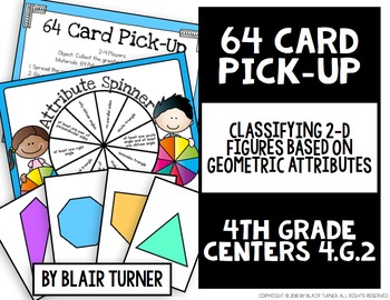Geometry Card Game: 4th Grade Math Centers 4.G.2 by Blair Turner